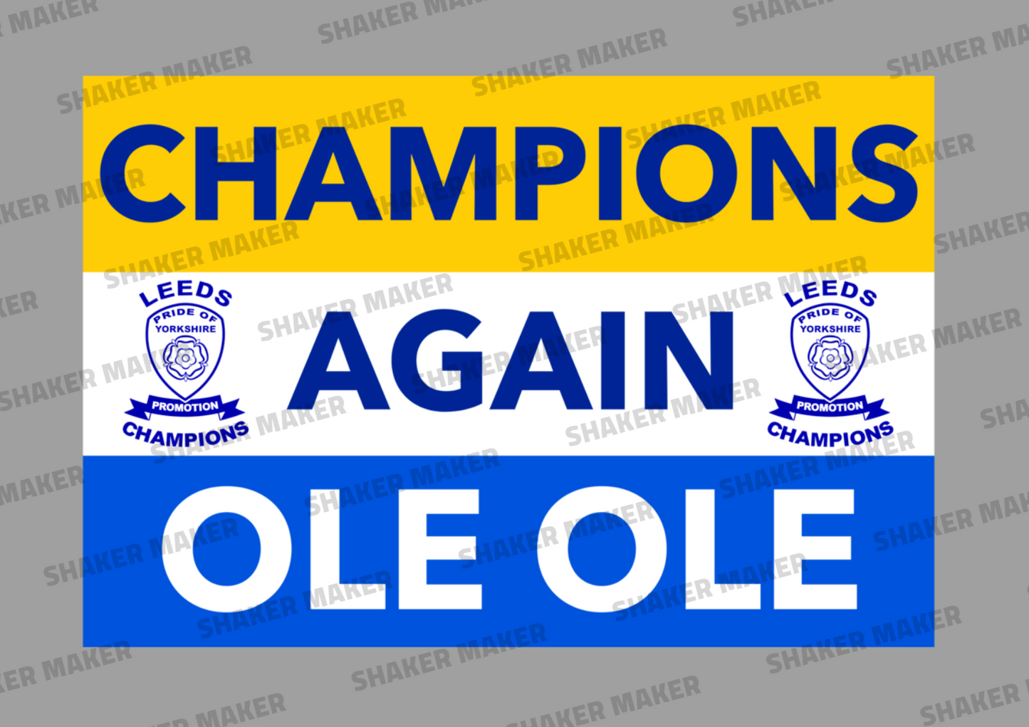 LEEDS - 'CHAMPIONS AGAIN OLE OLE' FLAG